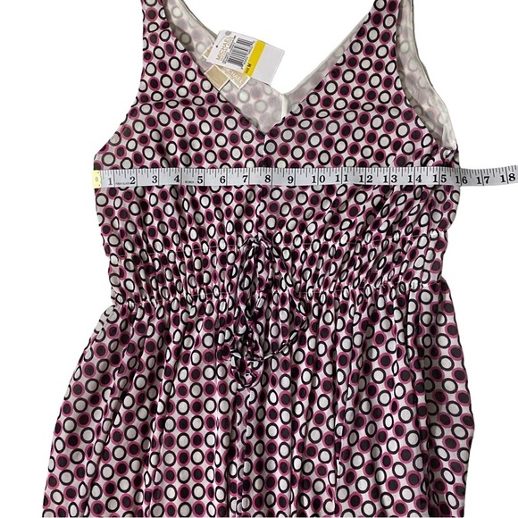 Michael Kors Pink White Black Polka Dot All Over Halter V-Neck Mini Dress M NWT - Picture 7 of 10